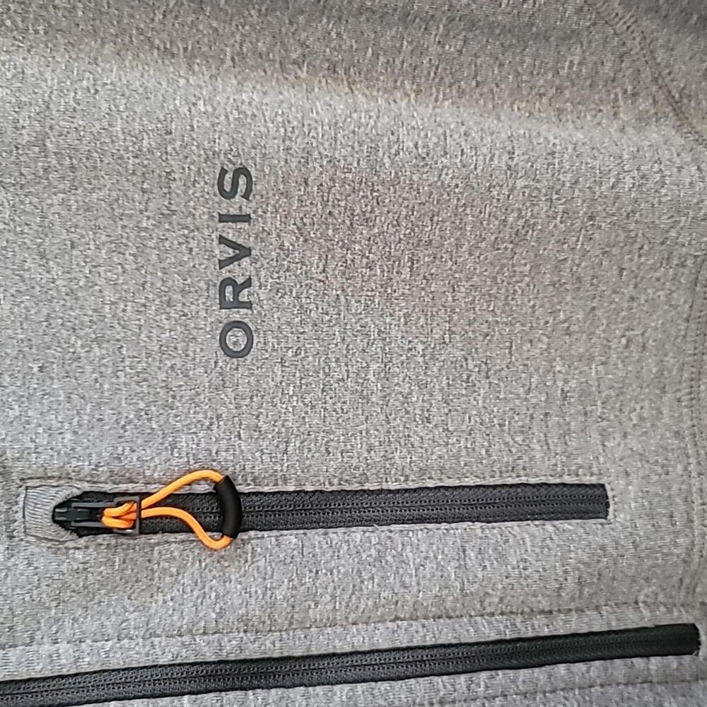 XL Like-new Orvis Gray Men's Zip Athletic Long Sleeve Shirt Fleece Lined - Picture 3 of 9